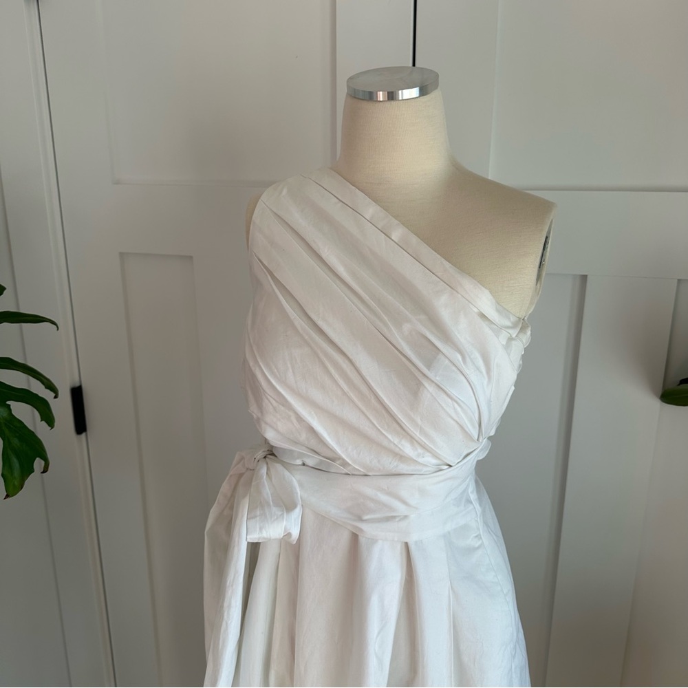 Banana Republic White One-Shoulder Tie-Waist Dress - Picture 3 of 9